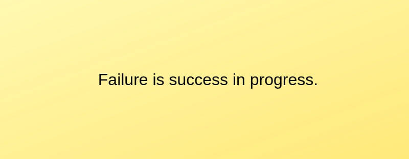 Failure is success in progress.